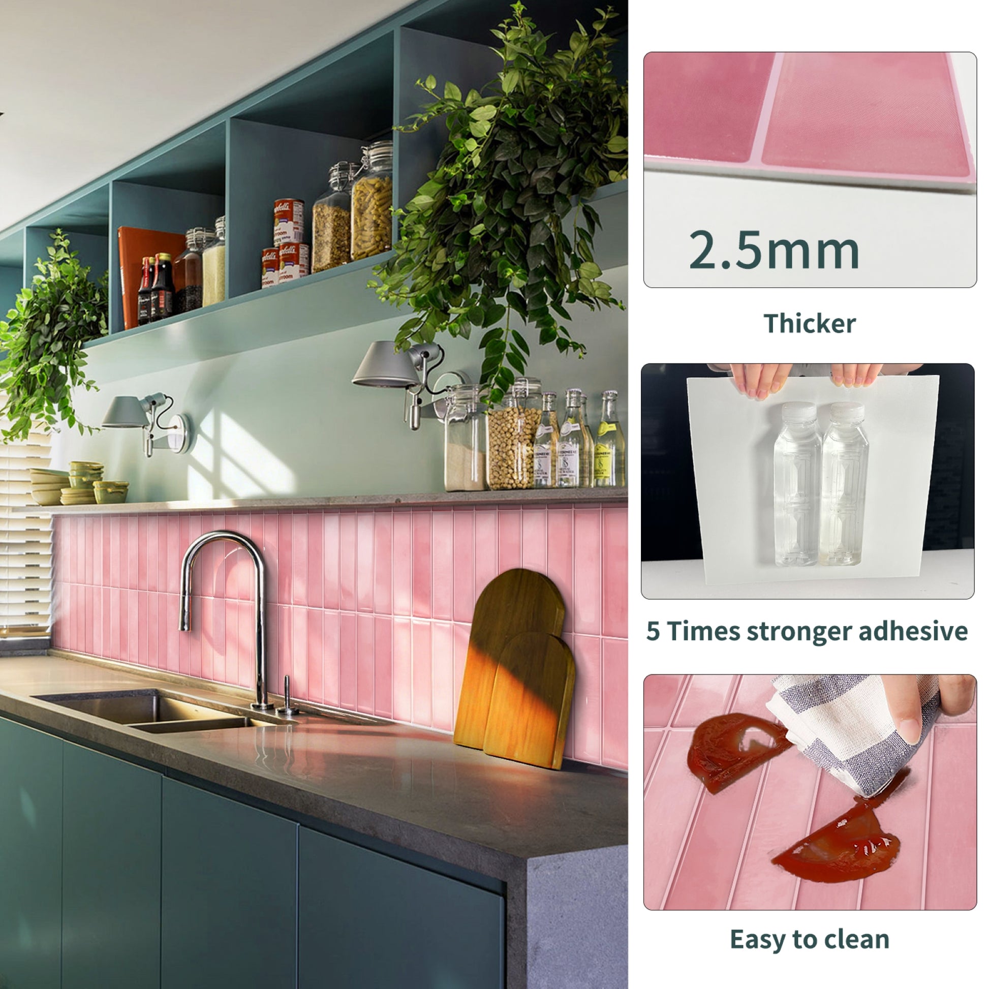 DEWOO 3D Wall Stickers – 10pcs, Waterproof & Self - Adhesive for Kitchen & Bathroom - DEWOO TILES