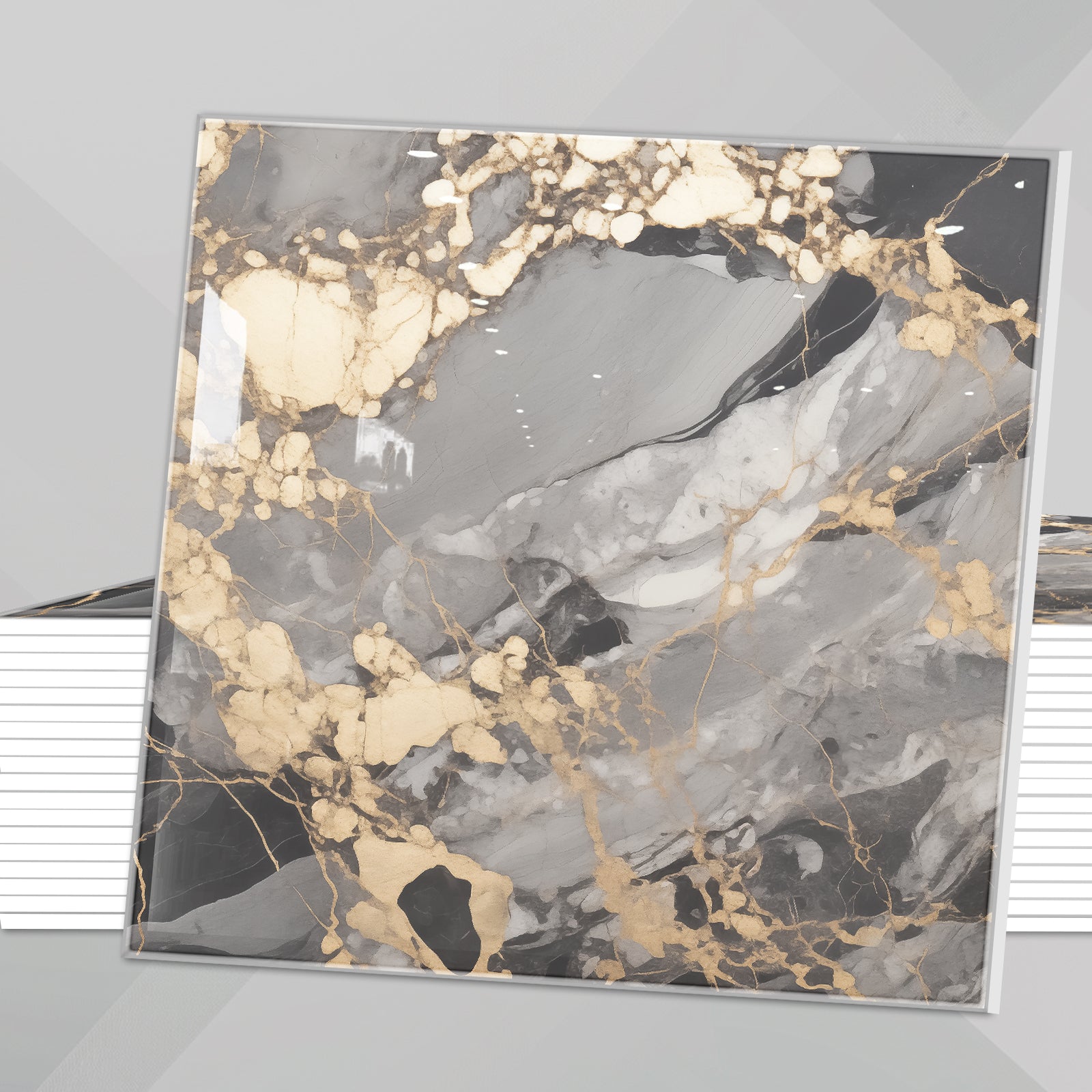 DEWOO 10pcs Peel and Stick Backsplash Wall Tile, Waterproof Peel and Stick Marble Wall Tiles, Self - Adhesive Panels for Bathroom, Kitchen, and Living Room (Brown Marble,12"×12") - DEWOO TILES