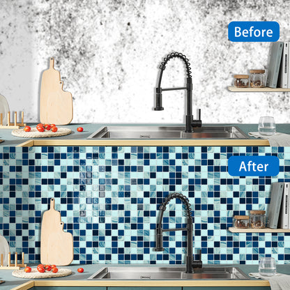 DEWOO Self - Adhesive Backsplash Stickers — Waterproof, Oil - Resistant, Scratch - Resistant, and Durable. Removable Tile Decals (10 - Piece Pack) - DEWOO TILES
