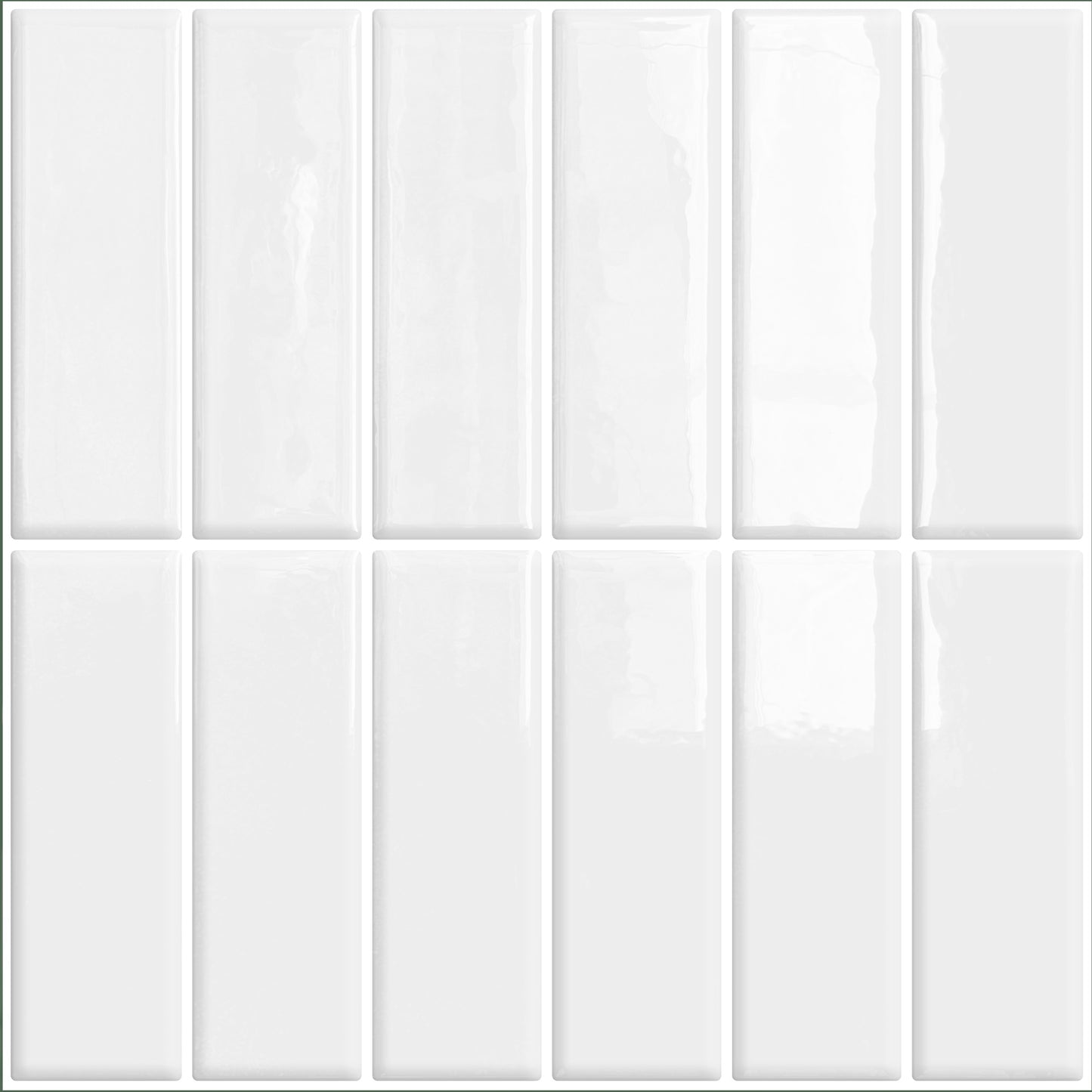 DEWOO 10pcs Peel and Stick Backsplash Wall Tiles, Extra Thick 3D Wall Panels, Heat & Water Resistant, Easy DIY Kitchen, Bathroom, Laundry, Fireplace & Rental Home Wall Décor (White, 12"×12") - DEWOO TILES