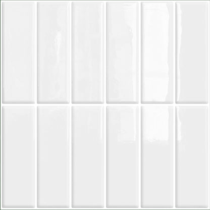 DEWOO 10pcs Peel and Stick Backsplash Wall Tiles, Extra Thick 3D Wall Panels, Heat & Water Resistant, Easy DIY Kitchen, Bathroom, Laundry, Fireplace & Rental Home Wall Décor (White, 12"×12") - DEWOO TILES