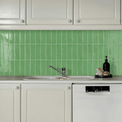 Sage Light Green Peel and Stick Tile Backsplash Self Adhesive Wall Tiles for Kitchen Bathroom (10 - Sheet,12"x12") - DEWOO TILES
