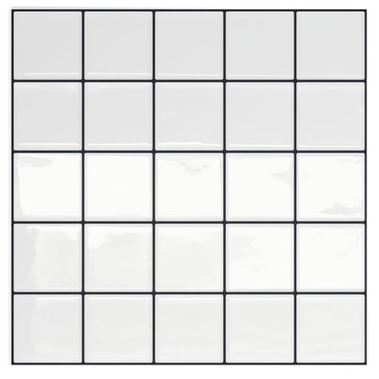 DEWOO Thick Square Kitchen Peel and Stick Backsplash Mosaic Tiles Square Self Adhesive Wall Tile Checkerboard Checkered Stickers,White (10-Sheet,12"x12") - DEWOO TILES