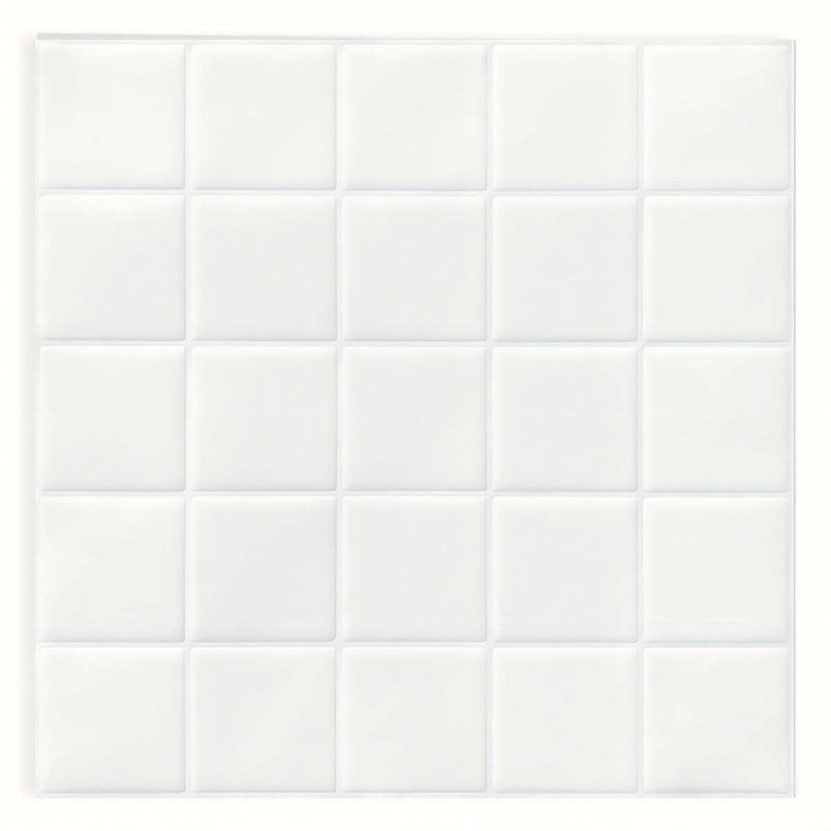 DEWOO Thick Square Kitchen Peel and Stick Backsplash Mosaic Tiles Square Self Adhesive Wall Tile Checkerboard Checkered Stickers,White (10-Sheet,12"x12") - DEWOO TILES