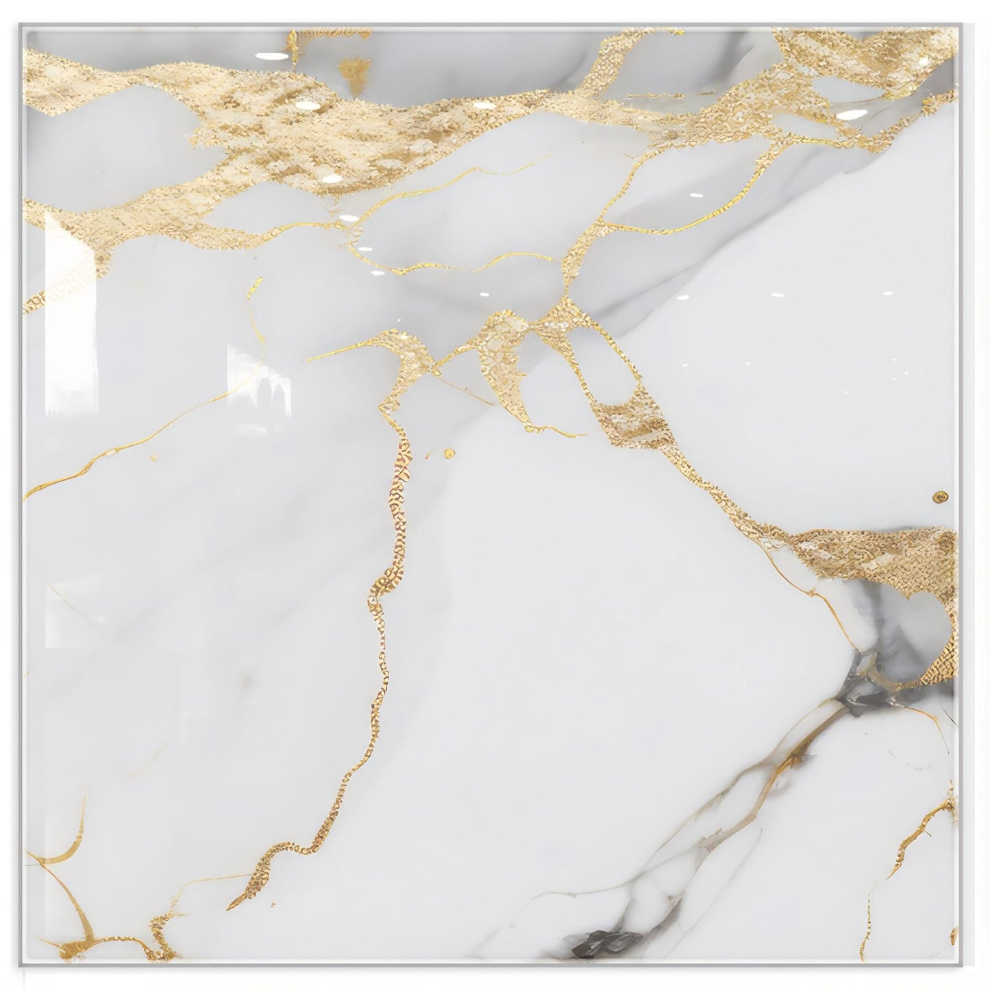 DEWOO 10pcs Peel and Stick Backsplash Wall Tile, Waterproof Peel and Stick Marble Wall Tiles, Self - Adhesive Panels for Bathroom, Kitchen, and Living Room (Gold Marble,12"×12") - DEWOO TILES