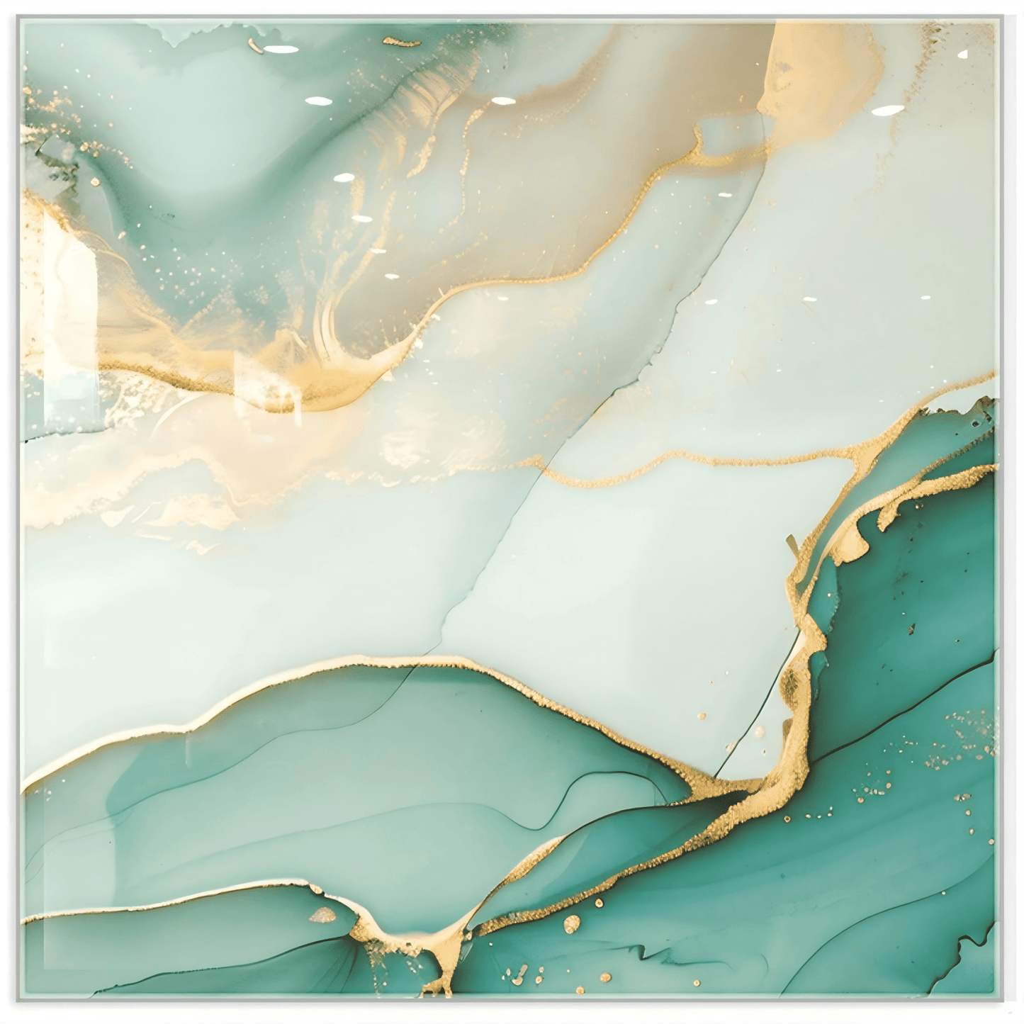 DEWOO 10pcs Peel and Stick Backsplash Wall Tile, Waterproof Peel and Stick Marble Wall Tiles, Self - Adhesive Panels for Bathroom, Kitchen, and Living Room (Green Gold Marble,12"×12") - DEWOO TILES