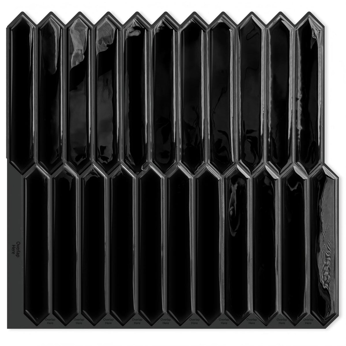 DEWOO Black Tile Peel and Stick Backsplash, 10 Sheets Self-Adhesive Wall Tiles Stick on Back Splash for Kitchen, Bathroom, Fireplace,RV(12"×12",Black Marble) - DEWOO TILES