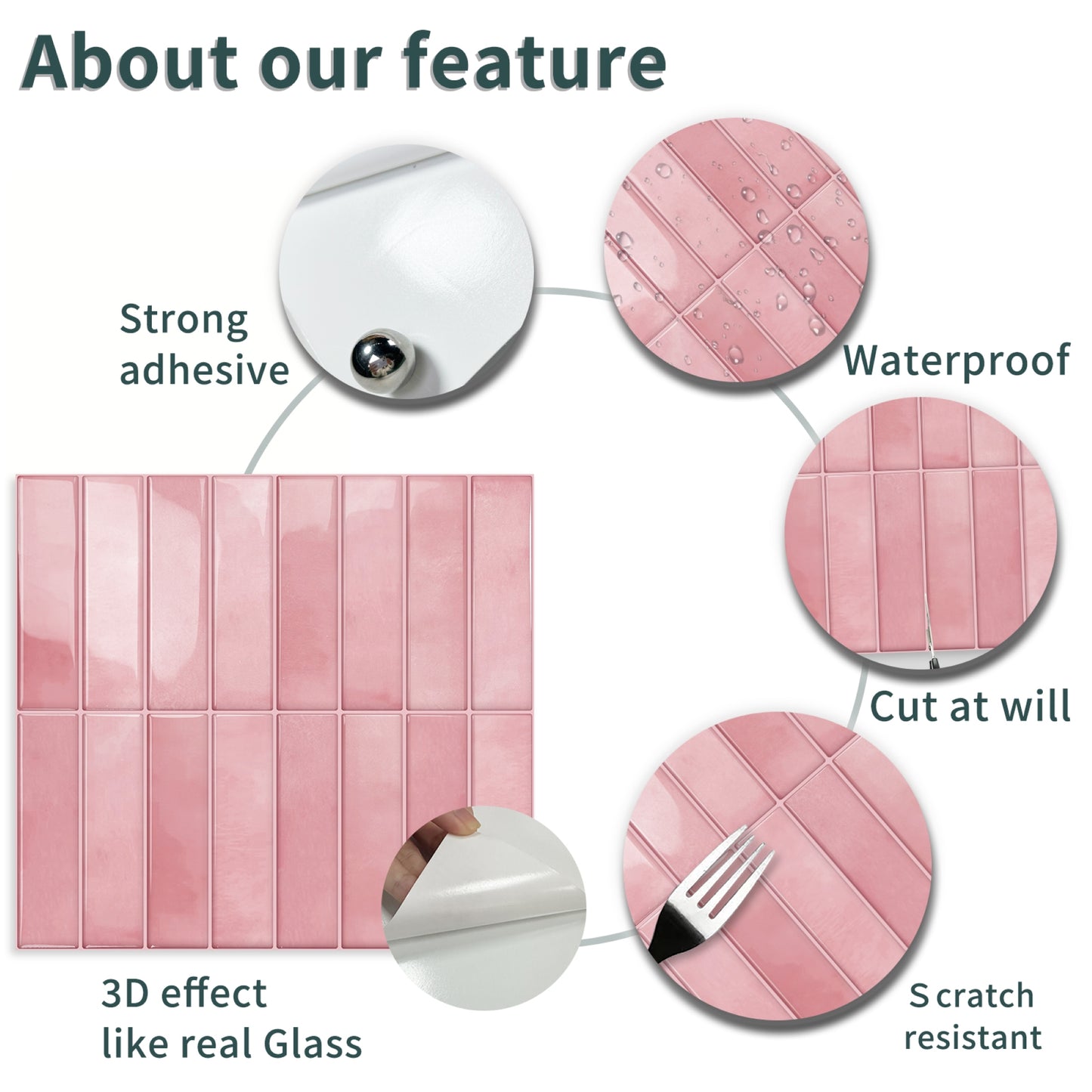 DEWOO 3D Wall Stickers – 10pcs, Waterproof & Self - Adhesive for Kitchen & Bathroom - DEWOO TILES