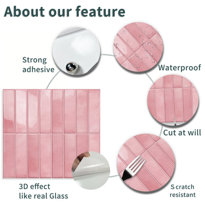DEWOO 3D Wall Stickers – 10pcs, Waterproof & Self - Adhesive for Kitchen & Bathroom - DEWOO TILES