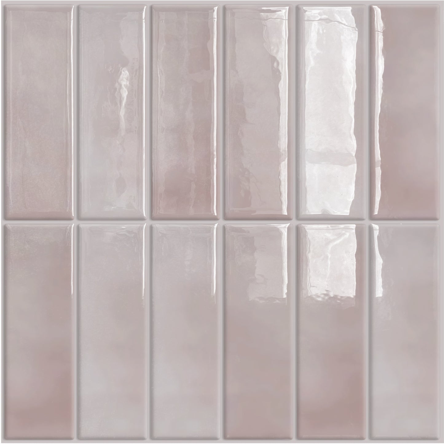 DEWOO Peel and Stick Backsplash - 10 Sheets of 12"×12" - 3D Adhesive Peel and Stick Tile Backsplash for Kitchen, Bathroom, Wall Tile, Pink - DEWOO TILES