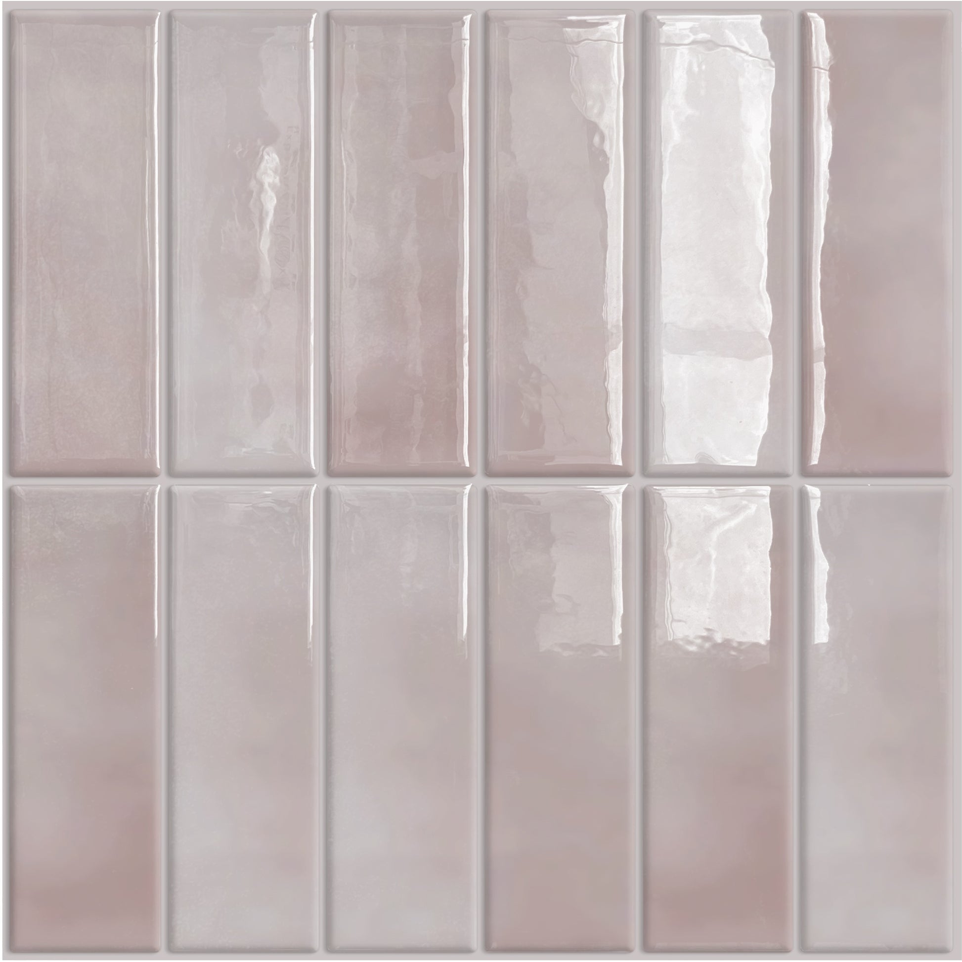 DEWOO Peel and Stick Backsplash - 10 Sheets of 12"×12" - 3D Adhesive Peel and Stick Tile Backsplash for Kitchen, Bathroom, Wall Tile, Pink - DEWOO TILES