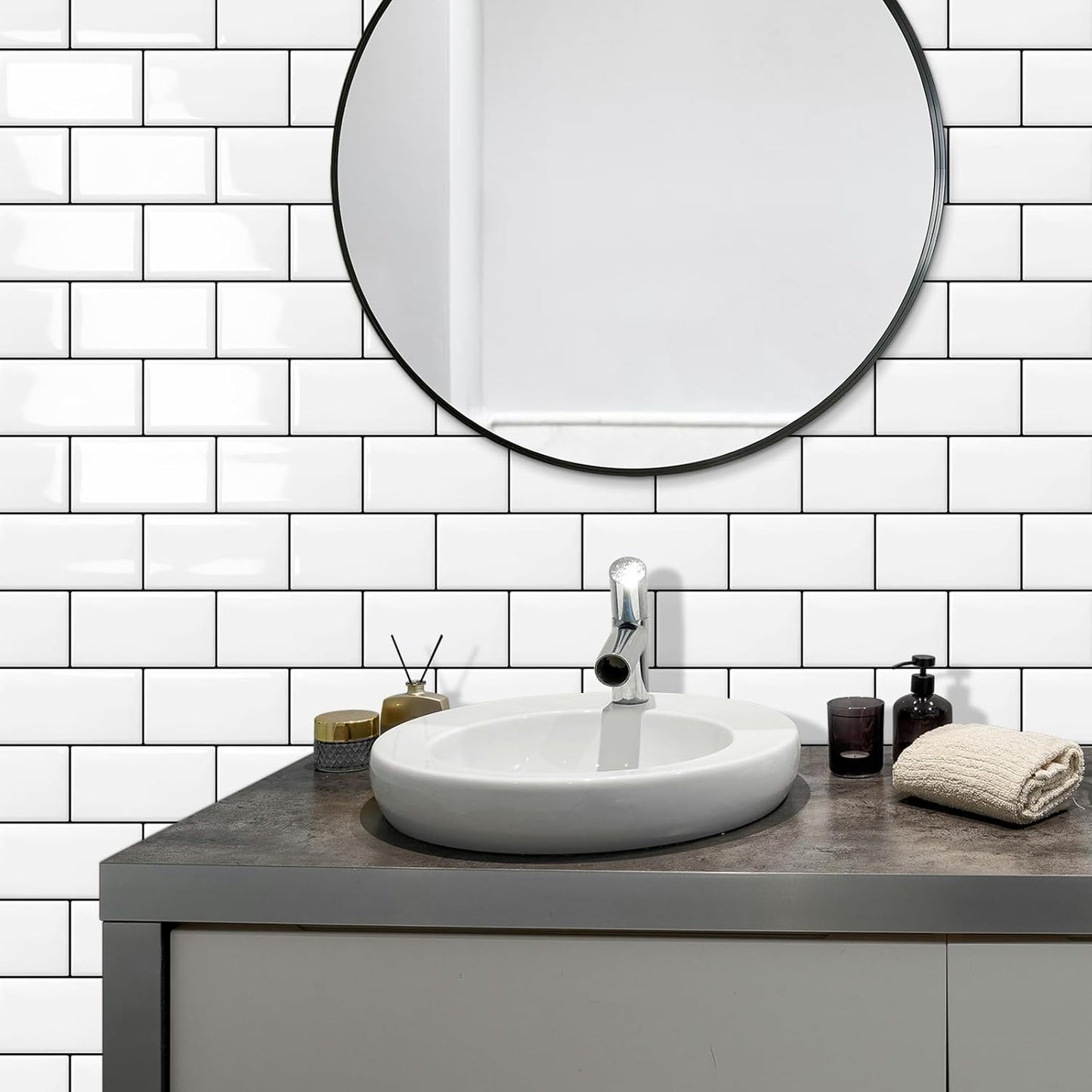 DEWOO 10 Peel and Stick Subway Tile Kitchen Backsplash for Wall, White (Thicker Design) - DEWOO TILES