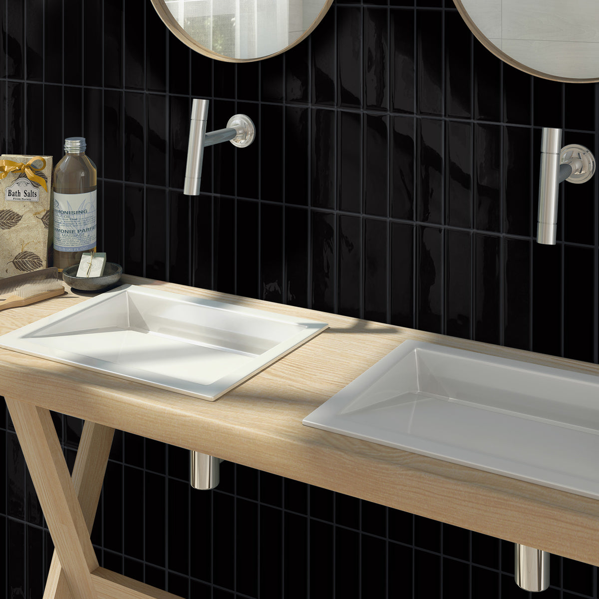 DEWOO Peel and Stick Backsplash - 10 Sheets of 12"×12" - 3D Adhesive Peel and Stick Tile Backsplash for Kitchen, Bathroom, Wall Tile, Black - DEWOO TILES