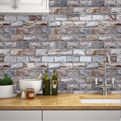DEWOO 10 Sheets Peel and Stick Tile Backsplash for Kitchen Wall Tile, Self Adhesive Brick Backsplash Subway Tiles Backsplash, Stick on Tiles Kitchen Backsplash(Brown,10.6"x10") - DEWOO TILES