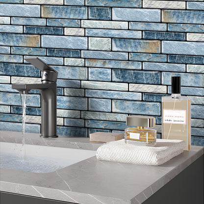 DEWOO 10 - Sheet Peel and Stick Kitchen Backsplash Tiles, 12"x12" Self - Adhesive Marble Blue Wall Tiles for Kitchen and Bathroom(Blue Marble) - DEWOO TILES
