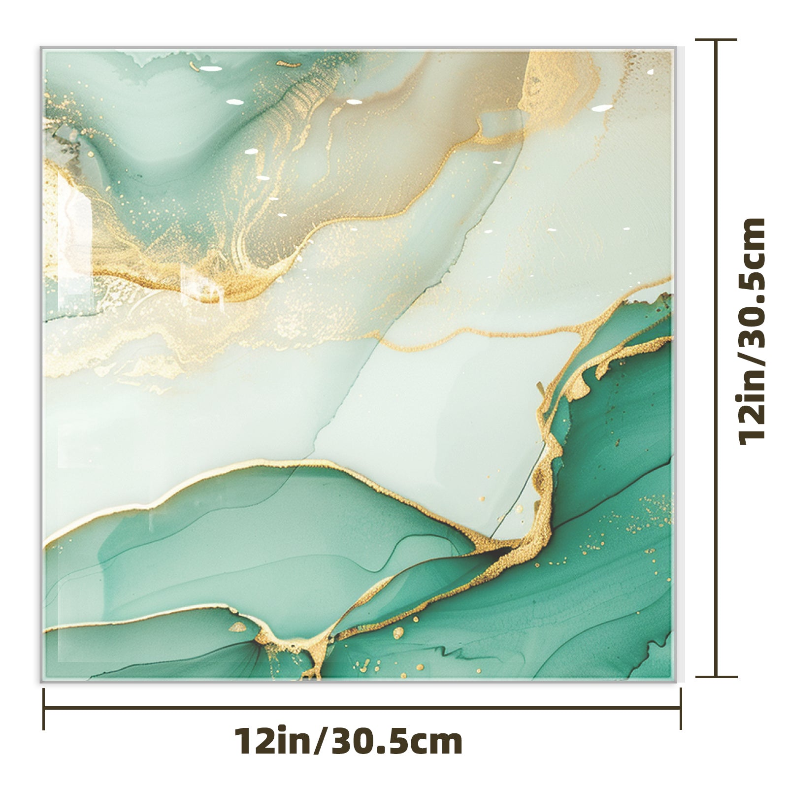 DEWOO 10pcs Peel and Stick Backsplash Wall Tile, Waterproof Peel and Stick Marble Wall Tiles, Self - Adhesive Panels for Bathroom, Kitchen, and Living Room (Green Gold Marble,12"×12") - DEWOO TILES