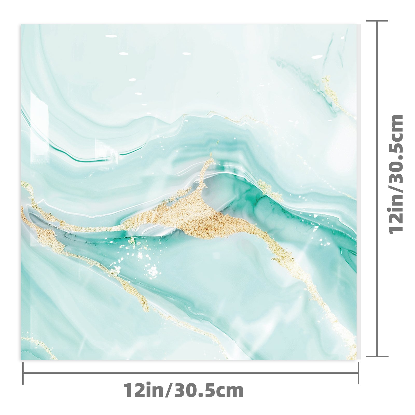 DEWOO 10pcs Peel and Stick Backsplash Wall Tile, Waterproof Peel and Stick Marble Wall Tiles, Self - Adhesive Panels for Bathroom, Kitchen, and Living Room (Blue Marble,12"×12") - DEWOO TILES
