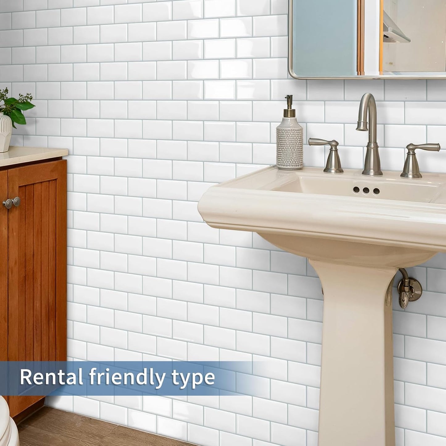 White Peel and Stick Backsplash Wall Tiles Self Adhesive for Kitchen Bathroom Subway Thick (10 - Sheet, 12"×12") - DEWOO TILES