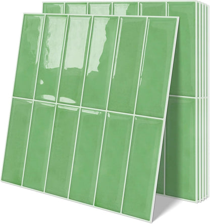 White Peel and Stick Backsplash Kitchen Rectangle Subway Self Adhesive Wall Tiles (10 - Sheet,12"x12") - DEWOO TILES