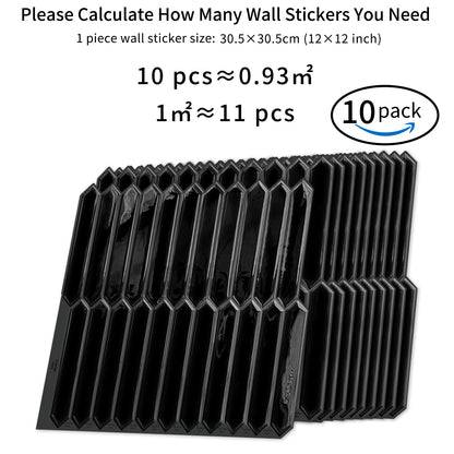 DEWOO Black Tile Peel and Stick Backsplash, 10 Sheets Self-Adhesive Wall Tiles Stick on Back Splash for Kitchen, Bathroom, Fireplace,RV(12"×12",Black Marble) - DEWOO TILES