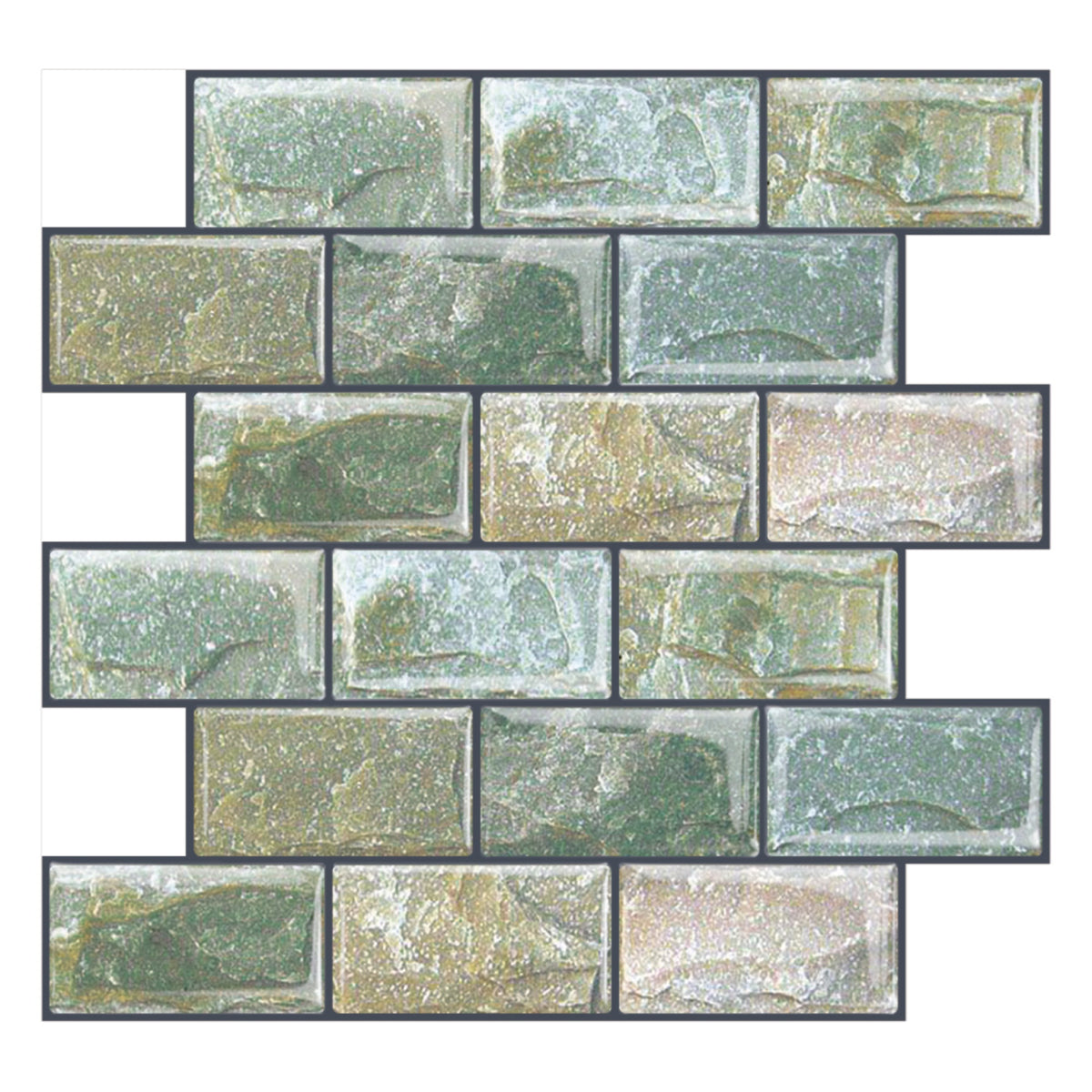 DEWOO 10 Sheets Peel and Stick Tile Backsplash for Kitchen Wall Tile, Self Adhesive Brick Backsplash Subway Tiles Backsplash, Stick on Tiles Kitchen Backsplash(Retro Green,10.6"x10") - DEWOO TILES