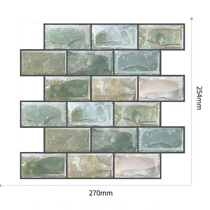 DEWOO 10 Sheets Peel and Stick Tile Backsplash for Kitchen Wall Tile, Self Adhesive Brick Backsplash Subway Tiles Backsplash, Stick on Tiles Kitchen Backsplash(Retro Green,10.6"x10") - DEWOO TILES