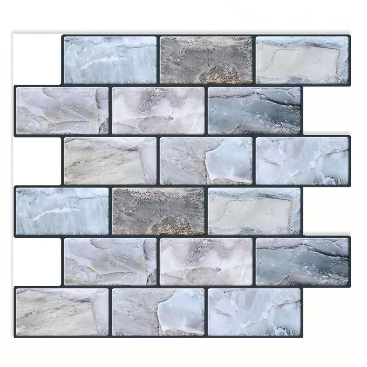 DEWOO 10 Sheets Peel and Stick Tile Backsplash for Kitchen Wall Tile, Self Adhesive Brick Backsplash Subway Tiles Backsplash, Stick on Tiles Kitchen Backsplash(Retro Blue,10.6"x10") - DEWOO TILES