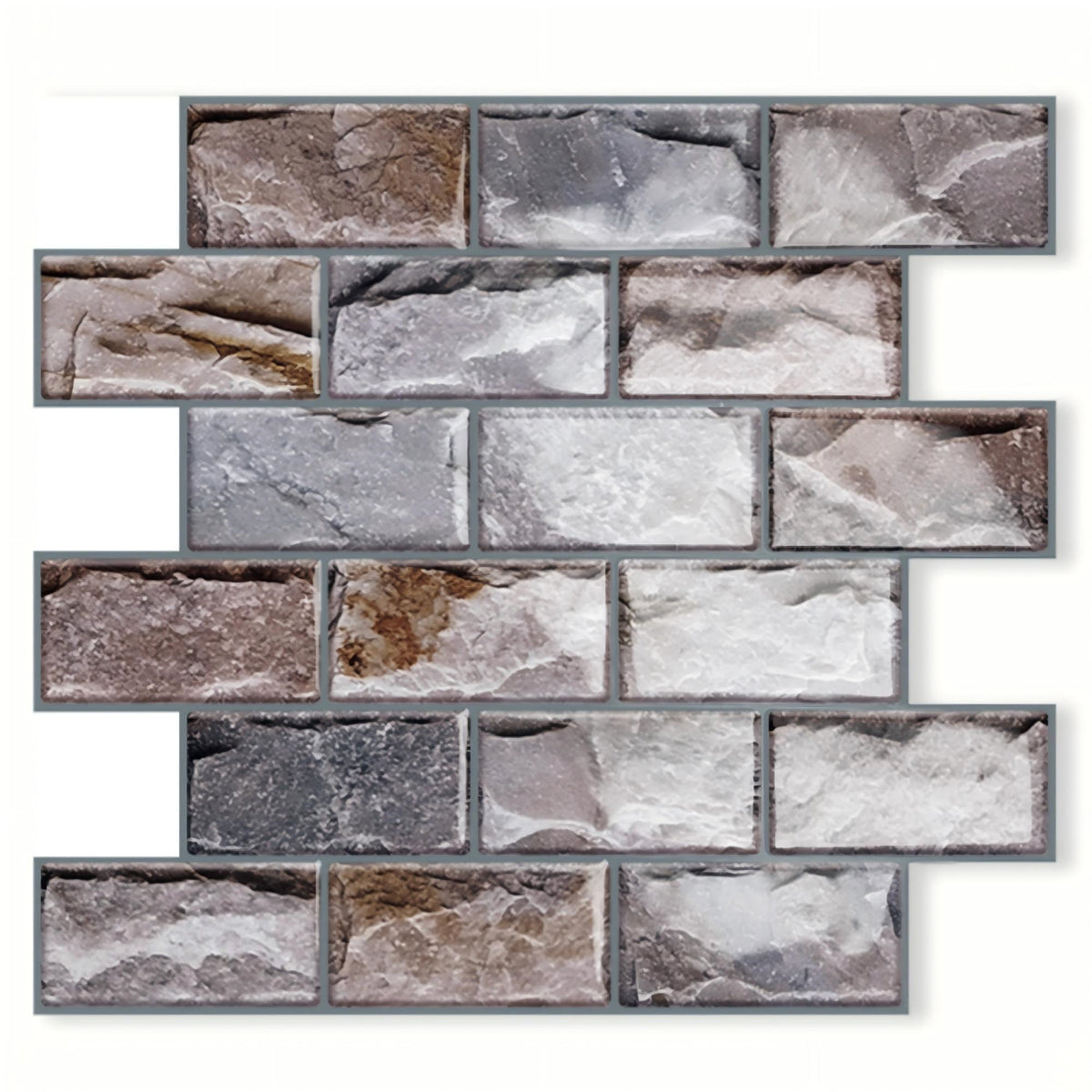 DEWOO 10 Sheets Peel and Stick Tile Backsplash for Kitchen Wall Tile, Self Adhesive Brick Backsplash Subway Tiles Backsplash, Stick on Tiles Kitchen Backsplash(Brown,10.6"x10") - DEWOO TILES