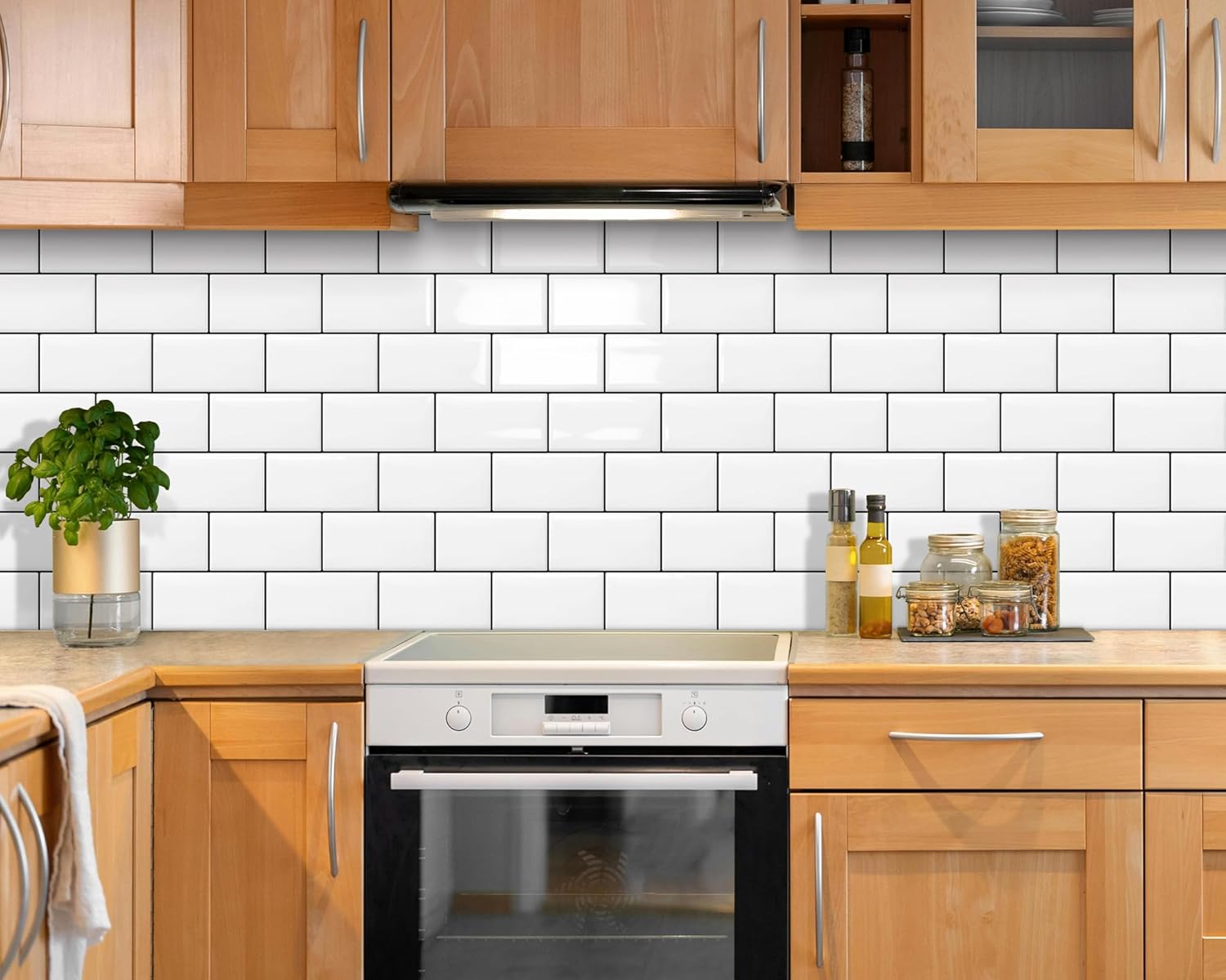 DEWOO 10 Peel and Stick Subway Tile Kitchen Backsplash for Wall, White (Thicker Design) - DEWOO TILES