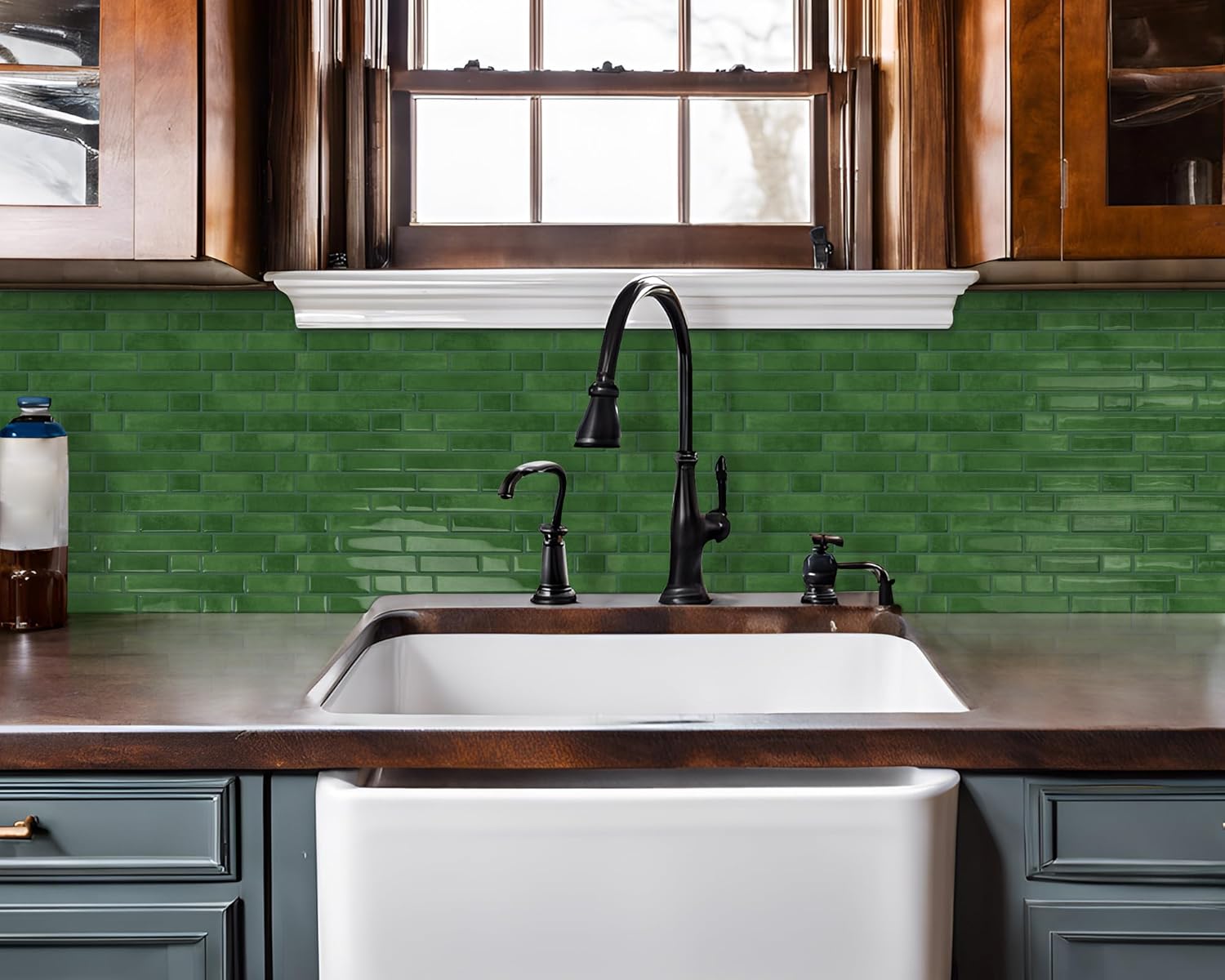 Thick Dark Green Peel and Stick Tile Backsplash 12"x12" Self Adhesive Wall Marble Tiles 3D for Kitchen Bathroom, (10 - Sheet) - DEWOO TILES